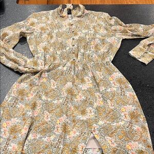 Paige Silk Floral Print Long Sleeve Dress